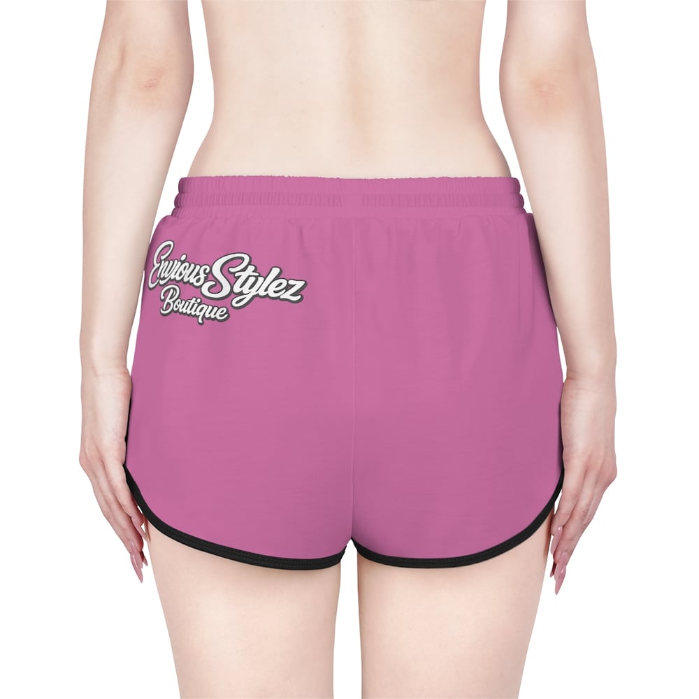 Image of Pretty & Paid Relaxed Shorts — Women's Pink Lounge/Workout Shorts