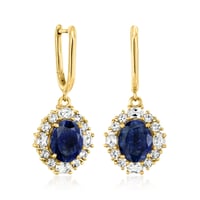 sapphire and diamond halo drop earring design
