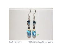 Image 1 of RnJ_Gemstone_Blue Earring 925 SilverWire