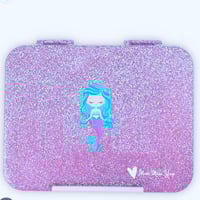 Image 1 of Mum Made Yum Bento Lunchbox (Large) 4 or 6 compartment interchangeable bento Purple Sparkle Mermaid