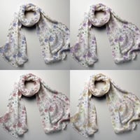Image 1 of Wildflower Collage Silk Scarf