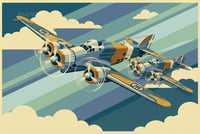 Image 3 of Stampa Fine Art ispirata al volo tra le nuvole di due SM-79 Sparviero