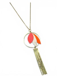 Image 1 of Collier sautoir PLAYA coquelicot