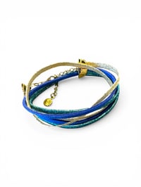 Image 1 of Bracelet double tour bleu