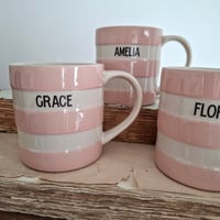 Image 2 of Lovely Little Pink&White Cornishware Mugs 