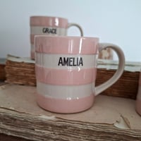 Image 3 of Lovely Little Pink&White Cornishware Mugs 