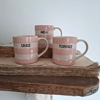 Image 1 of Lovely Little Pink&White Cornishware Mugs 