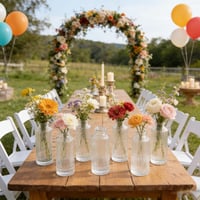 Image 2 of 6-Pack Clear Glass Bud Vases – Small Flower Vases for Table, Home, &amp; Wedding Decor