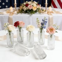 Image 3 of 6-Pack Clear Glass Bud Vases – Small Flower Vases for Table, Home, &amp; Wedding Decor
