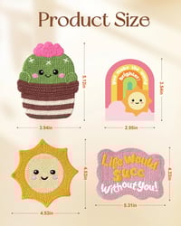 Image 3 of Woven Drink Coasters Set (3pcs) – Crochet Cup Coasters for Coffee Table &amp; Desk Decor