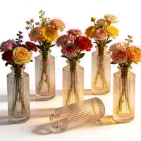 Image 4 of 6-Pack Clear Glass Bud Vases – Small Flower Vases for Table, Home, &amp; Wedding Decor