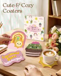 Image 6 of Woven Drink Coasters Set (3pcs) – Crochet Cup Coasters for Coffee Table &amp; Desk Decor