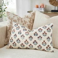 Image 5 of Cotton Floral Pillow Covers Set of 2 – Double-Sided Boho Decorative Throw Pillow Cases 12x20 in