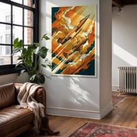 Image 5 of Stampa Fine Art Macchi C202 e EFFECENTOQUATTRO  – stampa Art Déco aeronautica anni ’30/40'