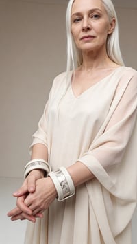 Image 5 of Bracciale bangle artigianale in pelle ESSENTIAL MEDIUM - Orizzonti