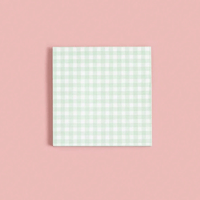 Image 1 of Gingham Sticky NotePad (Green)