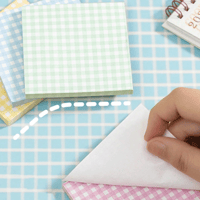 Image 2 of Gingham Sticky NotePad (Green)