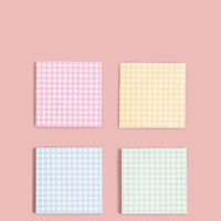Image 3 of Gingham Sticky NotePad (Green)