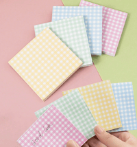 Image 3 of Gingham Sticky NotePad (Blue)