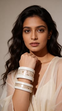 Image 2 of Bracciale bangle artigianale in pelle ESSENTIAL MEDIUM - Deserto