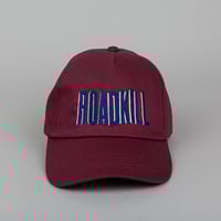 Image 1 of  Roadkill Embroidered 5 Panel  Burgundy Cap 