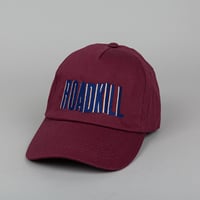 Image 2 of  Roadkill Embroidered 5 Panel  Burgundy Cap 
