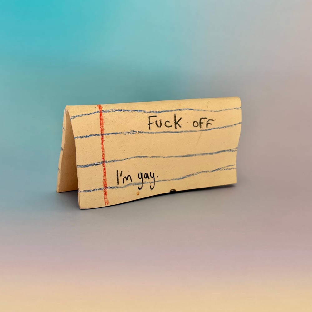 Image of F*ck Off I’m Gay folded stoneware Note