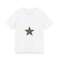 Image 1 of Star Emblem Tee — Minimalist Olive Green Star Graphic T‑Shirt