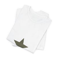 Image 3 of Star Emblem Tee — Minimalist Olive Green Star Graphic T‑Shirt
