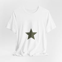 Image 4 of Star Emblem Tee — Minimalist Olive Green Star Graphic T‑Shirt
