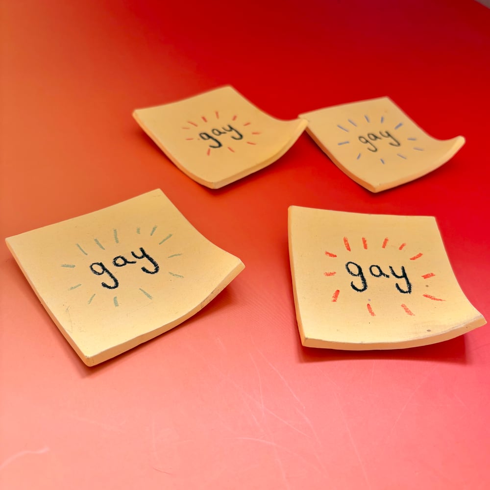 Image of Gay Ceramic Post-it note