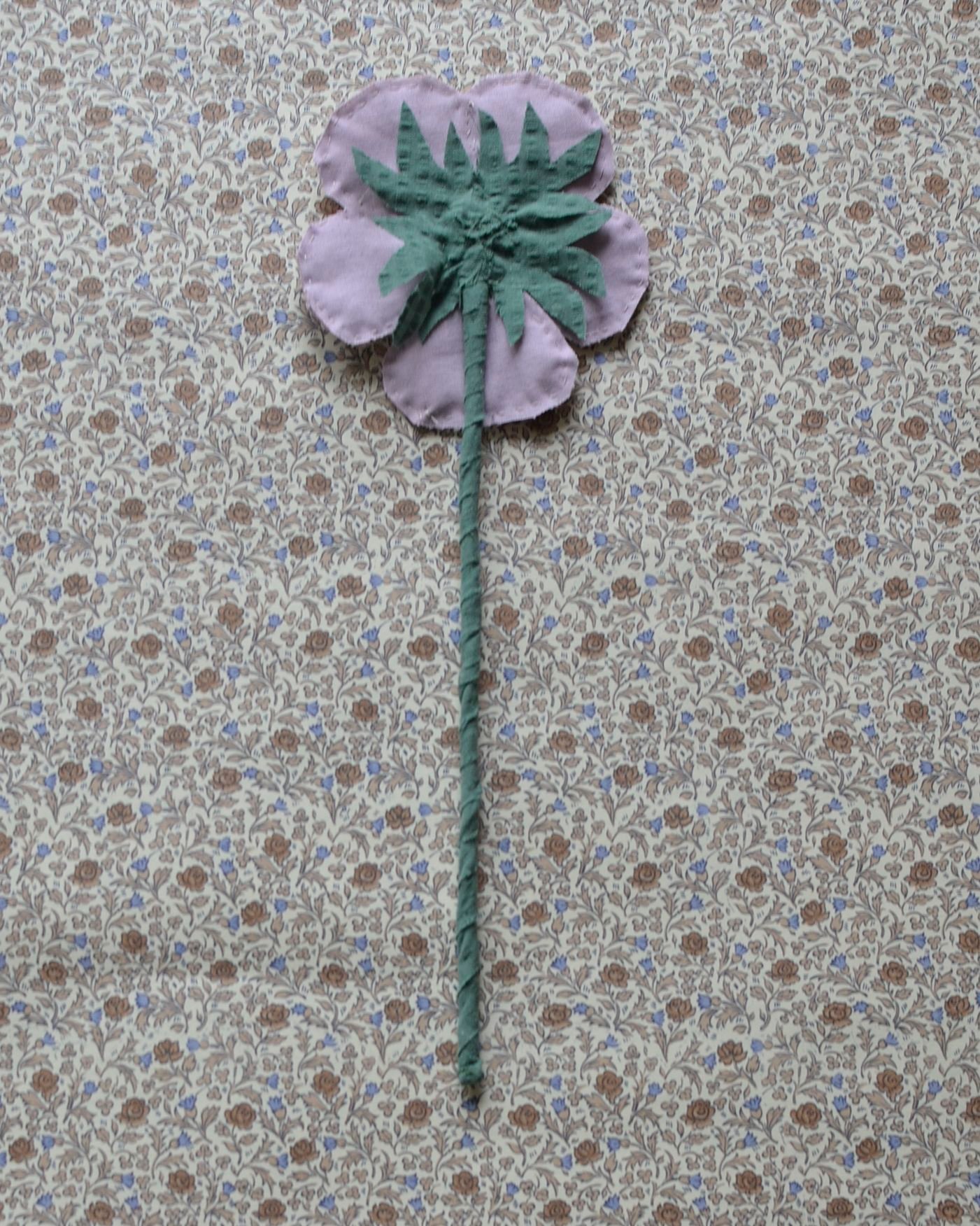 Image of Fabric Flower - Cream and dusty purple/rose