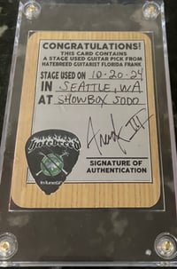 Image 3 of SEATTLE STAGE PLAYED PICK/ CARD COMBO