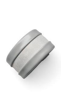 Image 1 of Bracciale bangle artigianale in pelle ESSENTIAL MEDIUM - Cenere