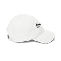 Image 4 of Stay Soft Dad Cap — Minimal Embroidered White Baseball Hat