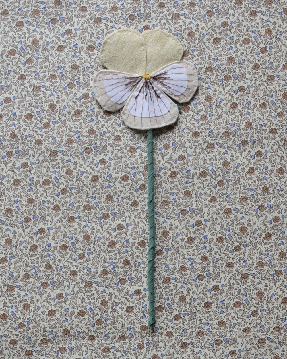 Image of Fabric Flower - Light yellow and cream