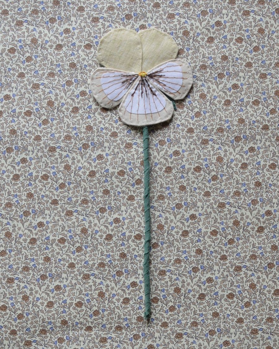 Image of Fabric Flower - Light yellow and cream