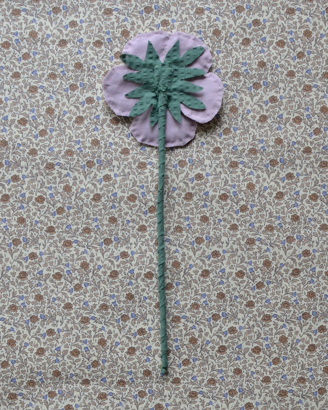 Image of Fabric Flower - Creame and light dusty purple