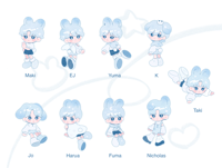 Image 2 of &TEAM frosted charms + sticker sheet