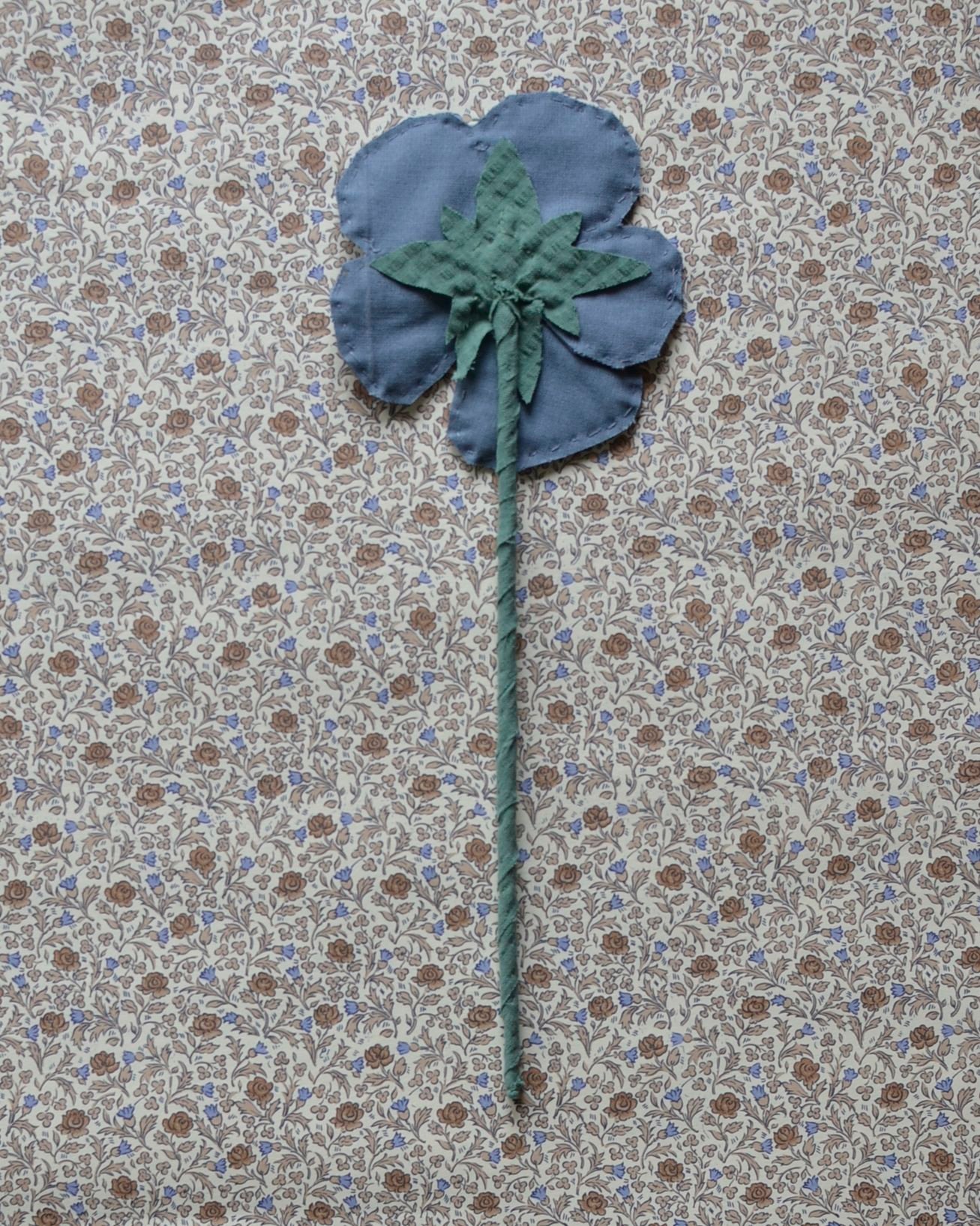 Image of Fabric Flower - Blue and putty