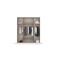 Image 2 of Davora 4 Door Hinged Wardrobe - Grey / Oak
