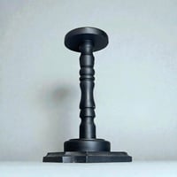 Image 9 of Porte-chapeau vintage en bois tourné noir - support pour chapeau et perruque