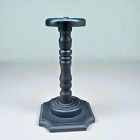 Image 2 of Porte-chapeau vintage en bois tourné noir - support pour chapeau et perruque