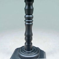 Image 5 of Porte-chapeau vintage en bois tourné noir - support pour chapeau et perruque