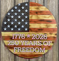 Image 1 of 15” American Flag Door Hanger – “1776–2026 • 250 Years of Freedom”
