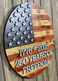 Image 4 of 15” American Flag Door Hanger – “1776–2026 • 250 Years of Freedom”