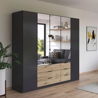 Image 1 of Davora 5 Door Hinged Wardrobe - Grey / Oak