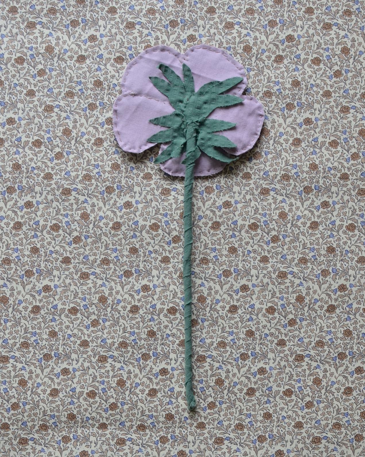 Image of Fabric Flower - Dusty light purple and yellow