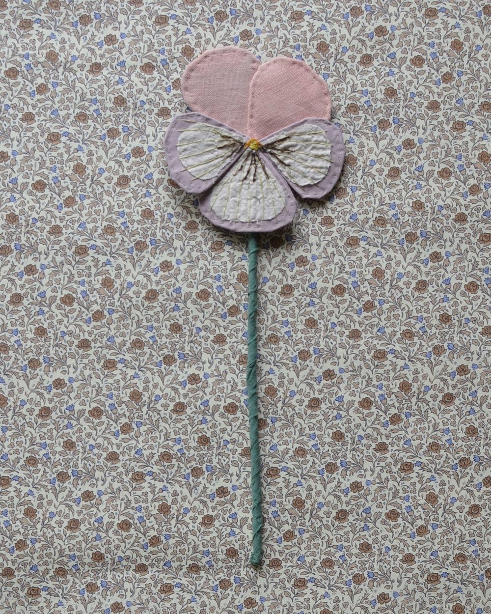 Image of Fabric Flower - Dusty pink and putty