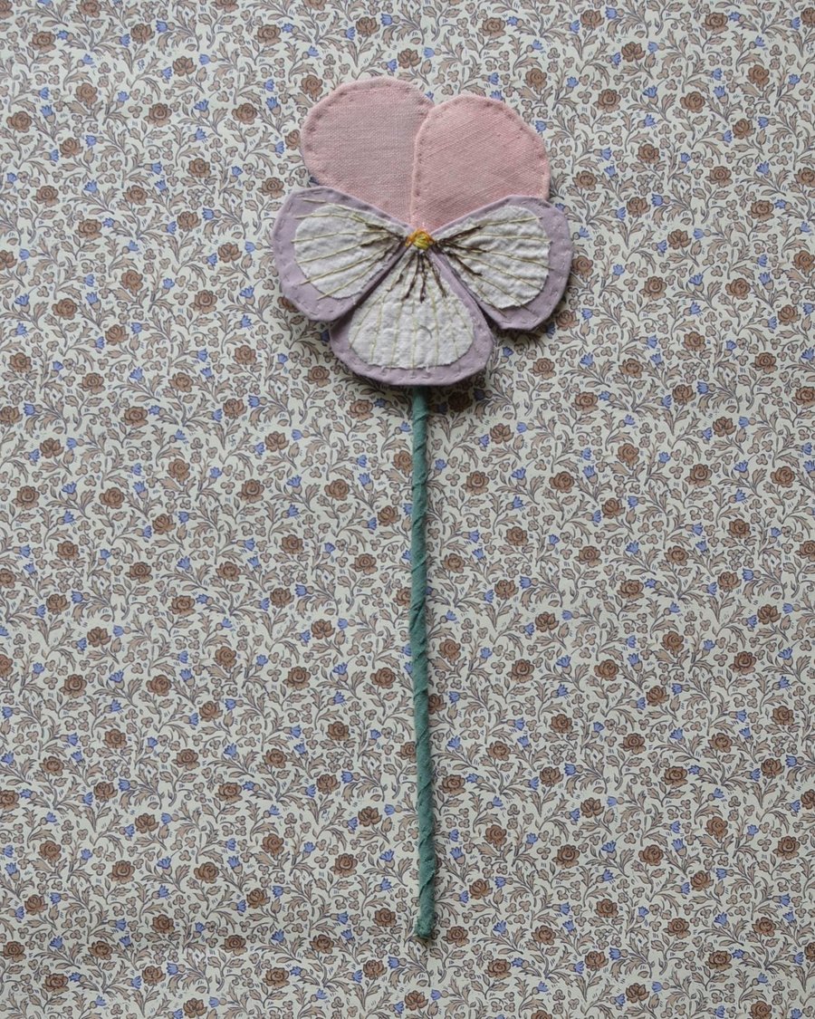 Image of Fabric Flower - Dusty pink and putty